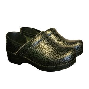 DANSKO Mosaic Pattern Silver Black Slip On Clog 36,‎ US 6-6.5